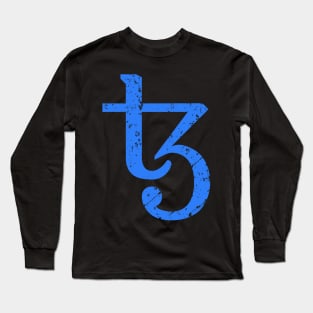 Tezos Blue Distressed Long Sleeve T-Shirt